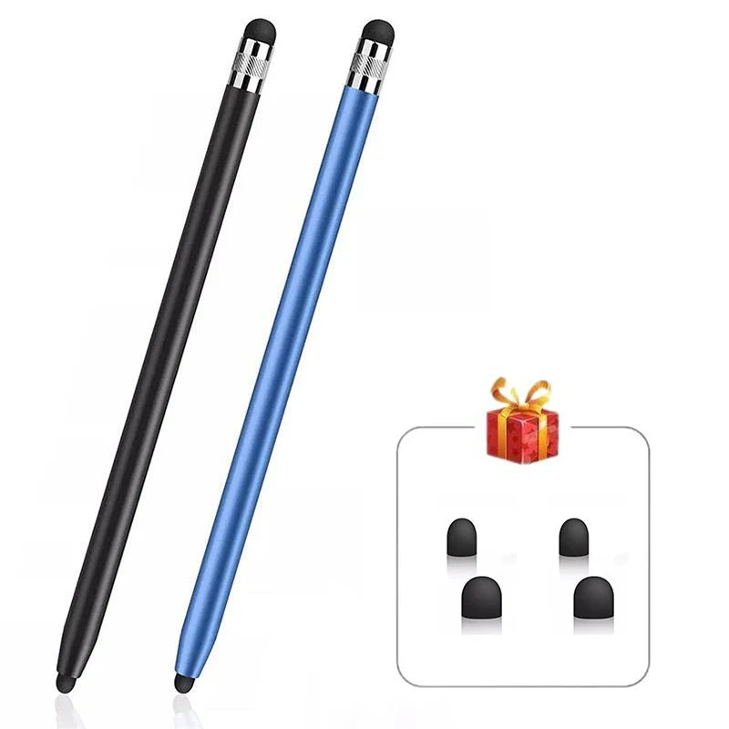 Caneta de toque para tablet universal lápis capacitivo stylus duplo cabeça de silicone para ipad android telefone inteligente Caneta de toque para tablet universal lápis capacitivo stylus duplo cabeça de silicone para ipad android telefone inteligente