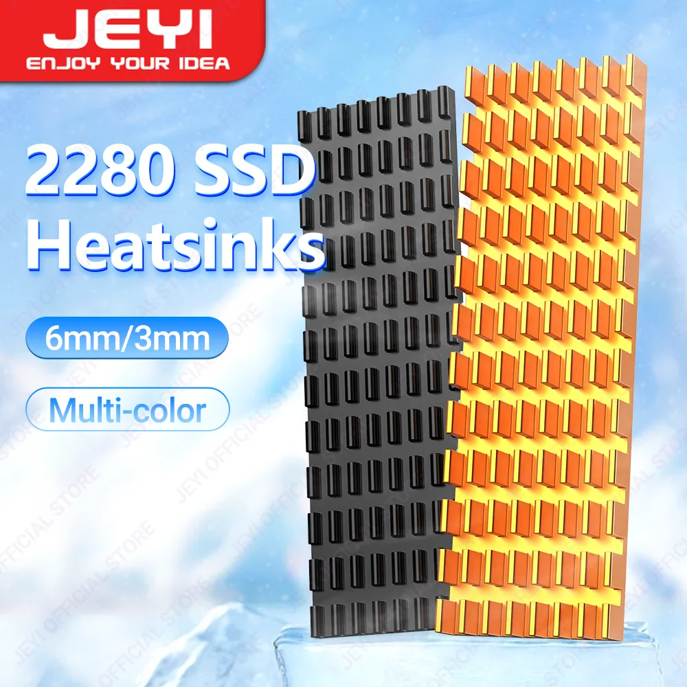 Jeyi m.2 ssd dissipador de calor de alumínio refrigerador multi-versão nvme radiador com almofada térmica, papel de poeira para ps5/pc/laptop m2 2280 ssd