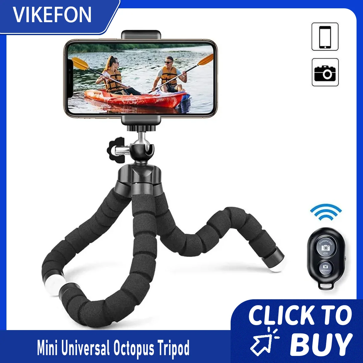 Mini Tripé Universal Octopus com Suporte para Celular e Webcam para Fotografia com Smartphone Mini Tripé Universal Octopus com Suporte para Celular e Webcam para Fotografia com Smartphone