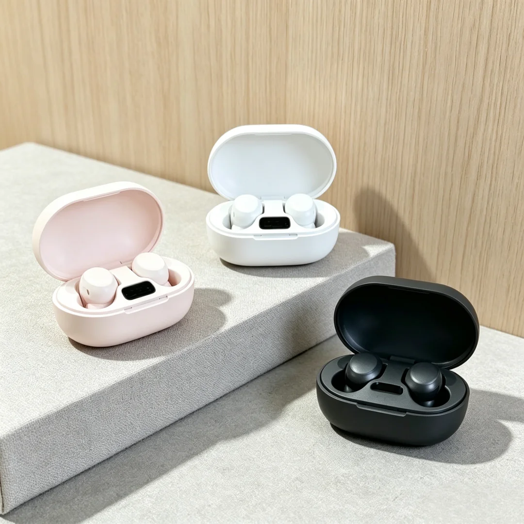 Fones de ouvido Bluetooth TWS, fones de ouvido sem fio com cancelamento de ruído e microfone, compatíveis com smartphones.