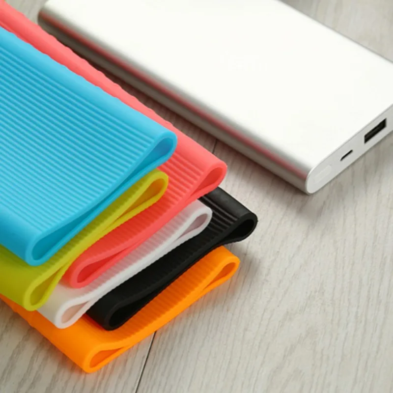 1pc silicone protetor capa caso para xiaomi power bank 2 série 10000mah powerbank manga pm09zm pm12zm carregador escudo cobre
