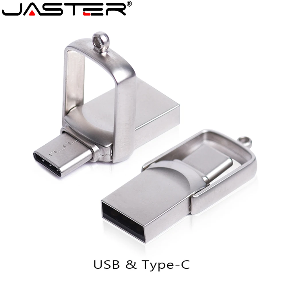 Jaster TYPE-C otc presente de negócios usb flash drive 128gb mini metal memória vara 64gb alta velocidade pen drive 32gb prata USB-C 16g 8g