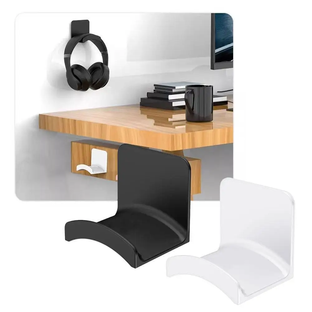 Suporte de parede para fone de ouvido, suporte adesivo sem furos para armazenamento de fones de ouvido, gancho de armazenamento, rack de exibição para mesa, organizador doméstico Suporte de parede para fone de ouvido, suporte adesivo sem furos para armazenamento de fones de ouvido, gancho de armazenamento, rack de exibição para mesa, organizador doméstico