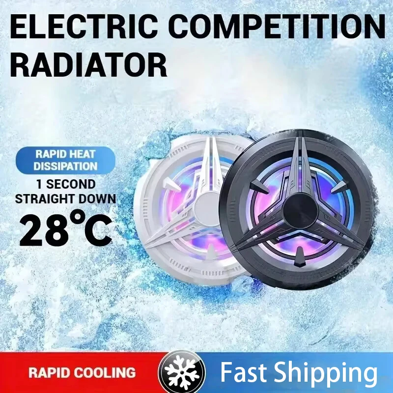 Ventoinha de resfriamento para telemóvel com clipe USB, iluminação RGB, ideal para jogos, radiador portátil para smartphones, resfriador com dissipação de calor, alimentado por USB.