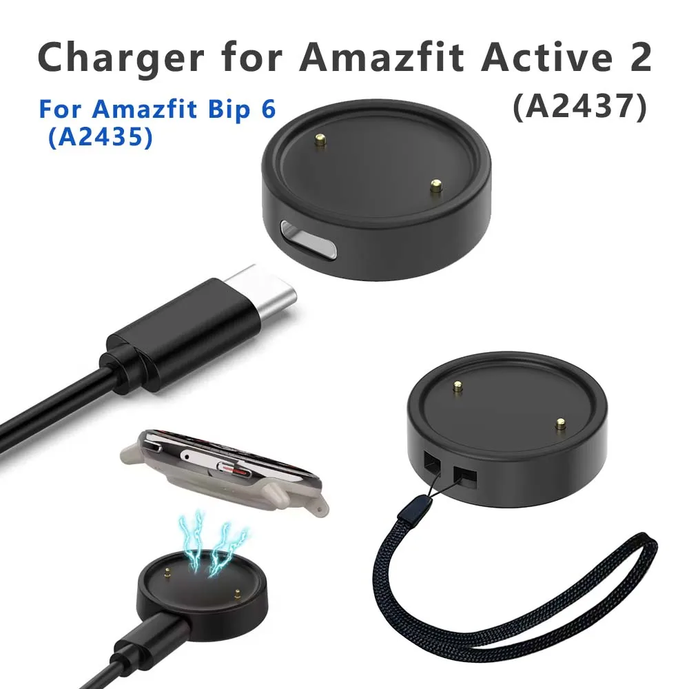 Para amazfit active2/gtr3/gts3/gtr4/gts4 usb carregador de relógio inteligente carregador de substituição com cabo de carregamento cordão