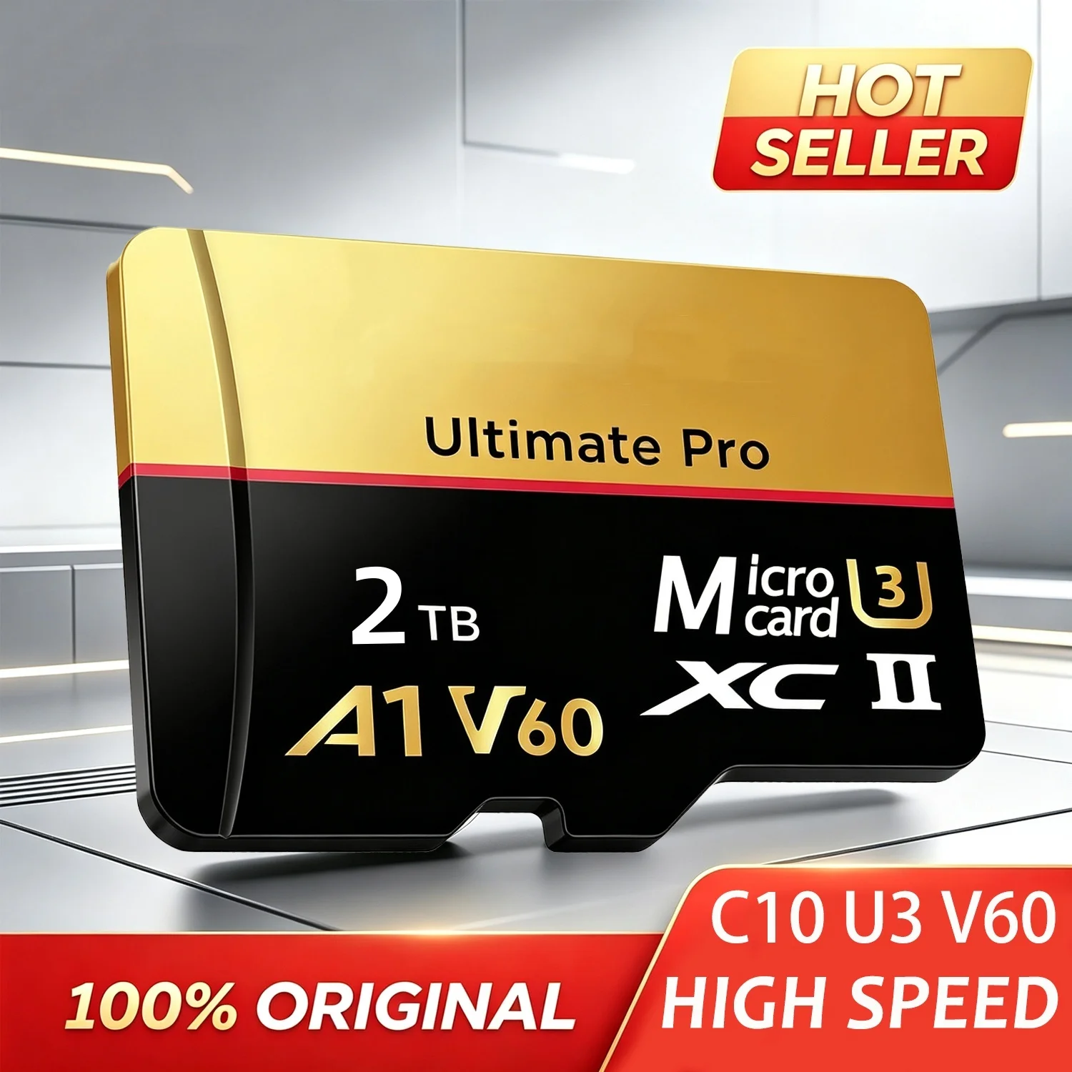 NOVO Cartão Micro SD Original de 2TB UHS-I I A1 V60, Cartão de Memória para Nintendo Switch, Cartões de Memória Flash para Insta360 DJI Drone