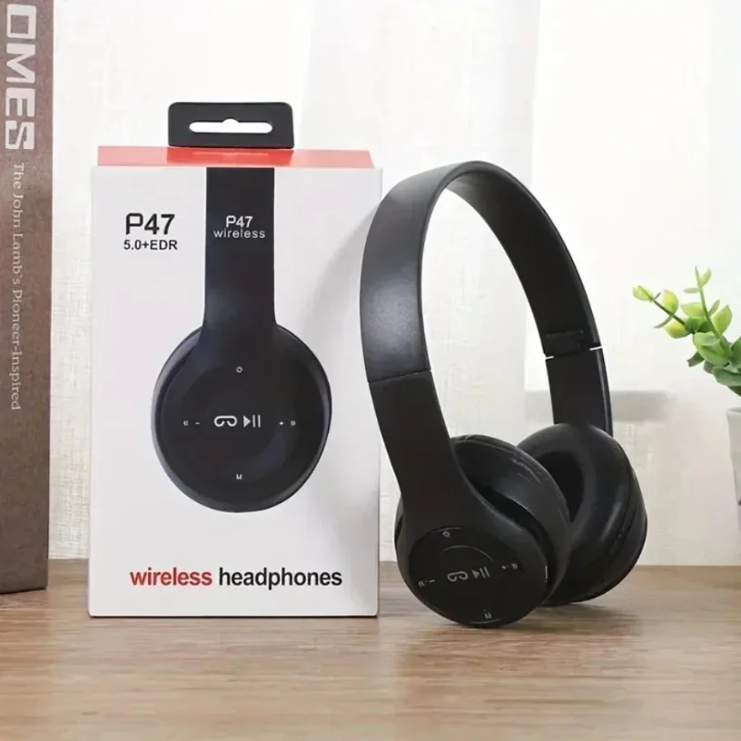 Fone de ouvido sem fio bluetooth 5.0, dobrável, hifi, estéreo, com microfone, adaptador usb, para iphone, tv, jogos