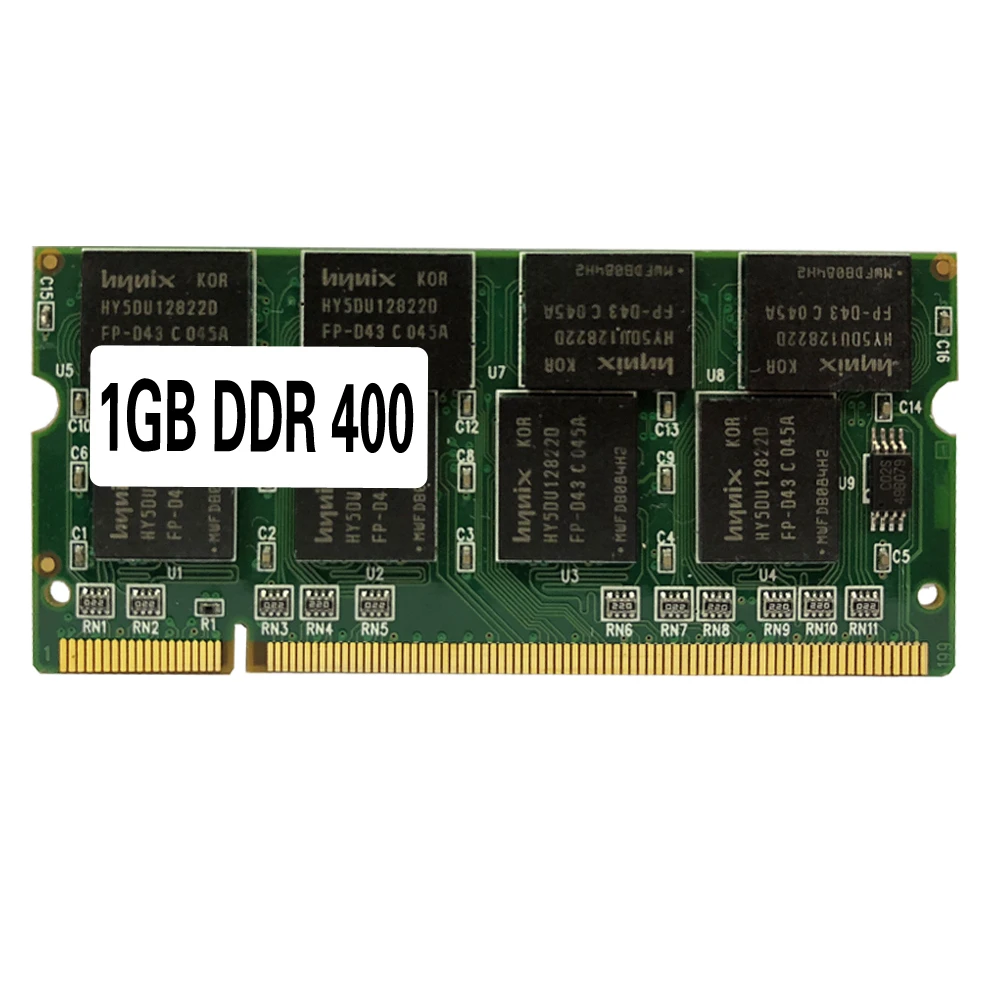 Módulo RAM de Memória Portátil para Notebook, 200Pin Dimm, 400MHz, DDR 1GB, DDR1