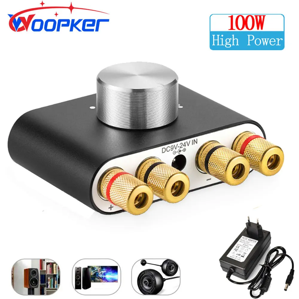 Woopker amplificador de áudio digital amplificador de som de alta fidelidade tpa3116 receptor bluetooth 5.0 carro mini sistema de som de cinema em casa 50w * 2