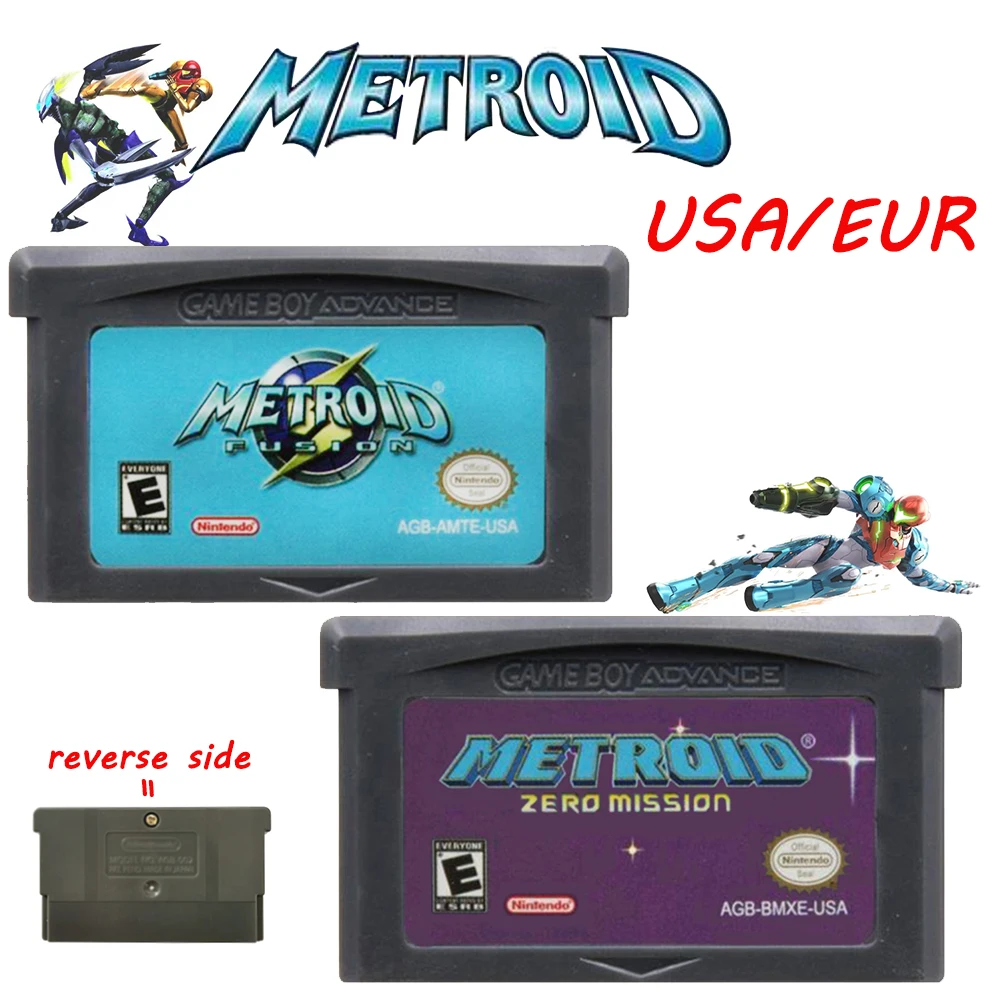 Cartucho de Jogo GBA 32 Bits para Console de Videogame - Fusion Zero Mission Versão EUA/EUR para GBA/NDS