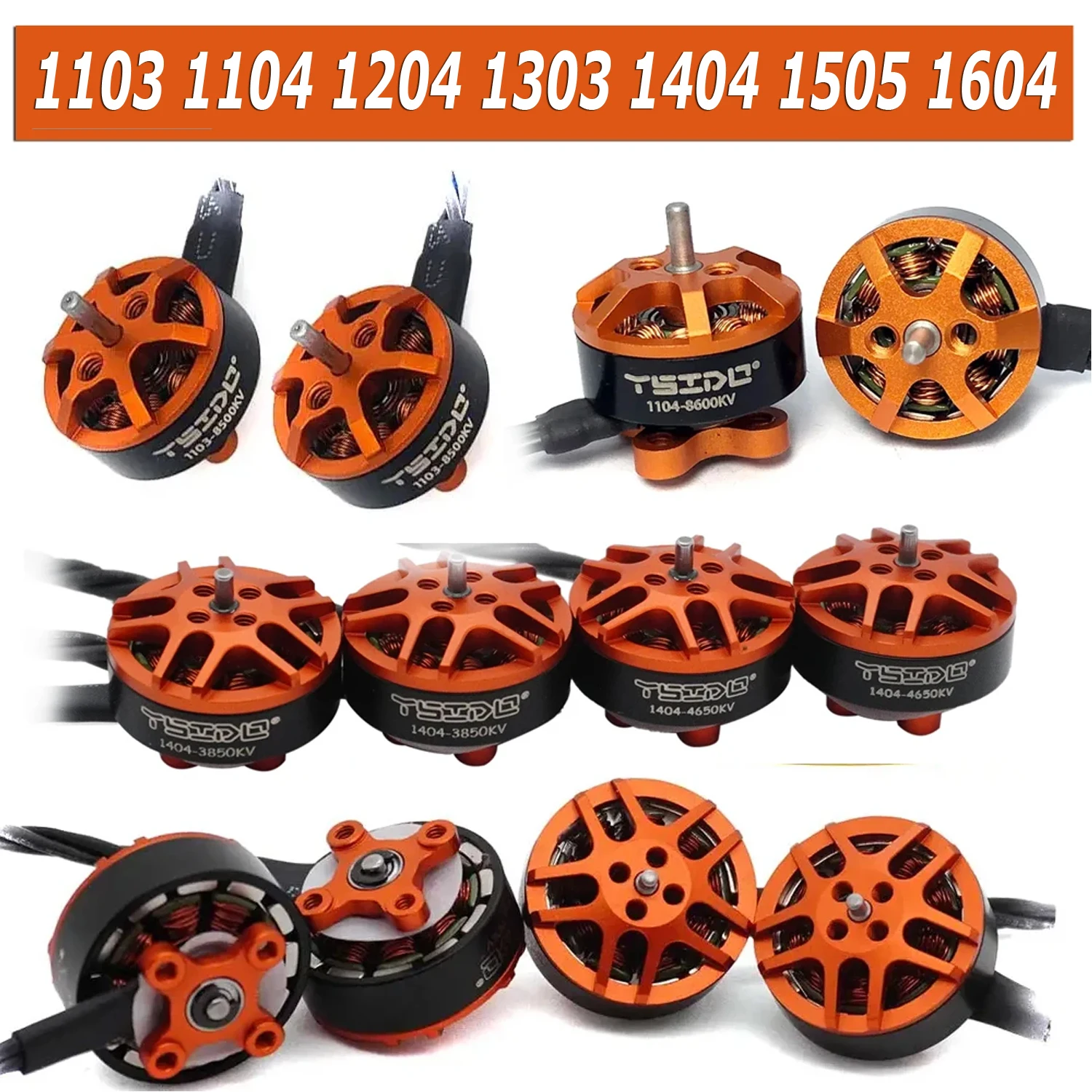 4 pçs ysido 1103 1104 1204 1303 1404 1505 1604 motor sem escova para rc fpv drone de corrida de asa fixa rc quadcopter rc acessórios