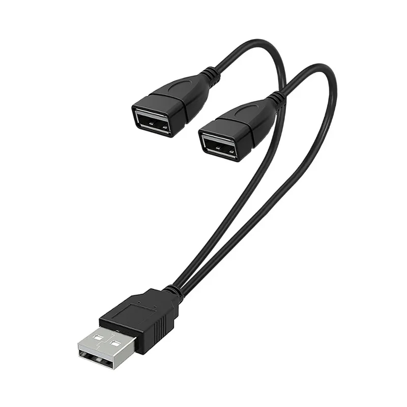 1 macho para 2 fêmea cabo de extensão usb 2.0 divisor y cabo adaptador de alimentação conversor para carregamento de transmissão de dados do carro pc