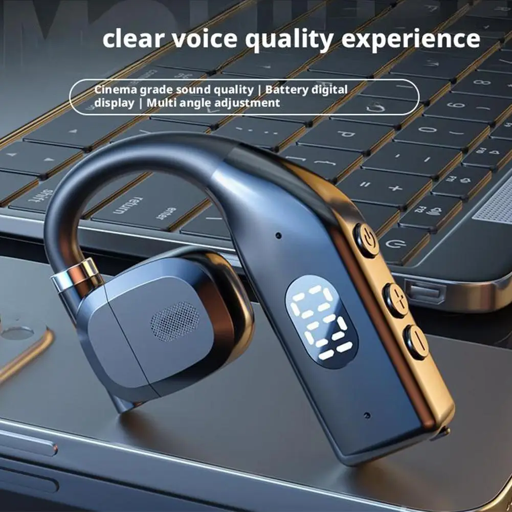 Fones de ouvido sem fio bluetooth 5.4 com display led com microfone handsfree com cancelamento de ruído para dirigir audifonos