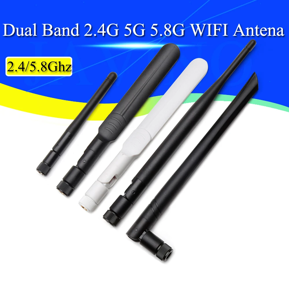 1-10 pces 2.4ghz 5.8ghz 5g antena rpsma 8dbi antena wi-fi banda dupla 2.4g/5g 5.8g wifi antena aérea sma roteador sem fio feminino
