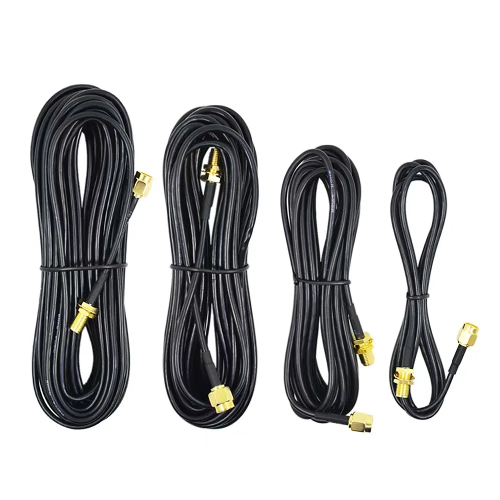 Cabo de Extensão RP-SMA para SMA Macho/Fêmea, Fio Coaxial RG174 para Antena WiFi, Roteador e Placa de Rede