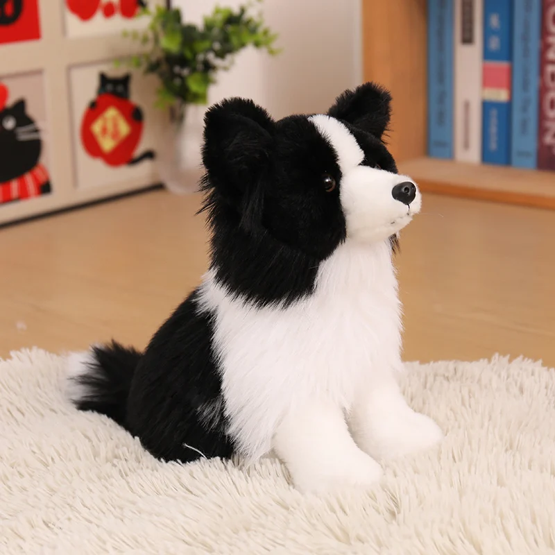 Brinquedo de Pelúcia Realista de Border Collie, Boneco Inteligente para Conforto de Animais de Estimação, Acessórios para Festas e Presentes Brinquedo de Pelúcia Realista de Border Collie, Boneco Inteligente para Conforto de Animais de Estimação, Acessórios para Festas e Presentes