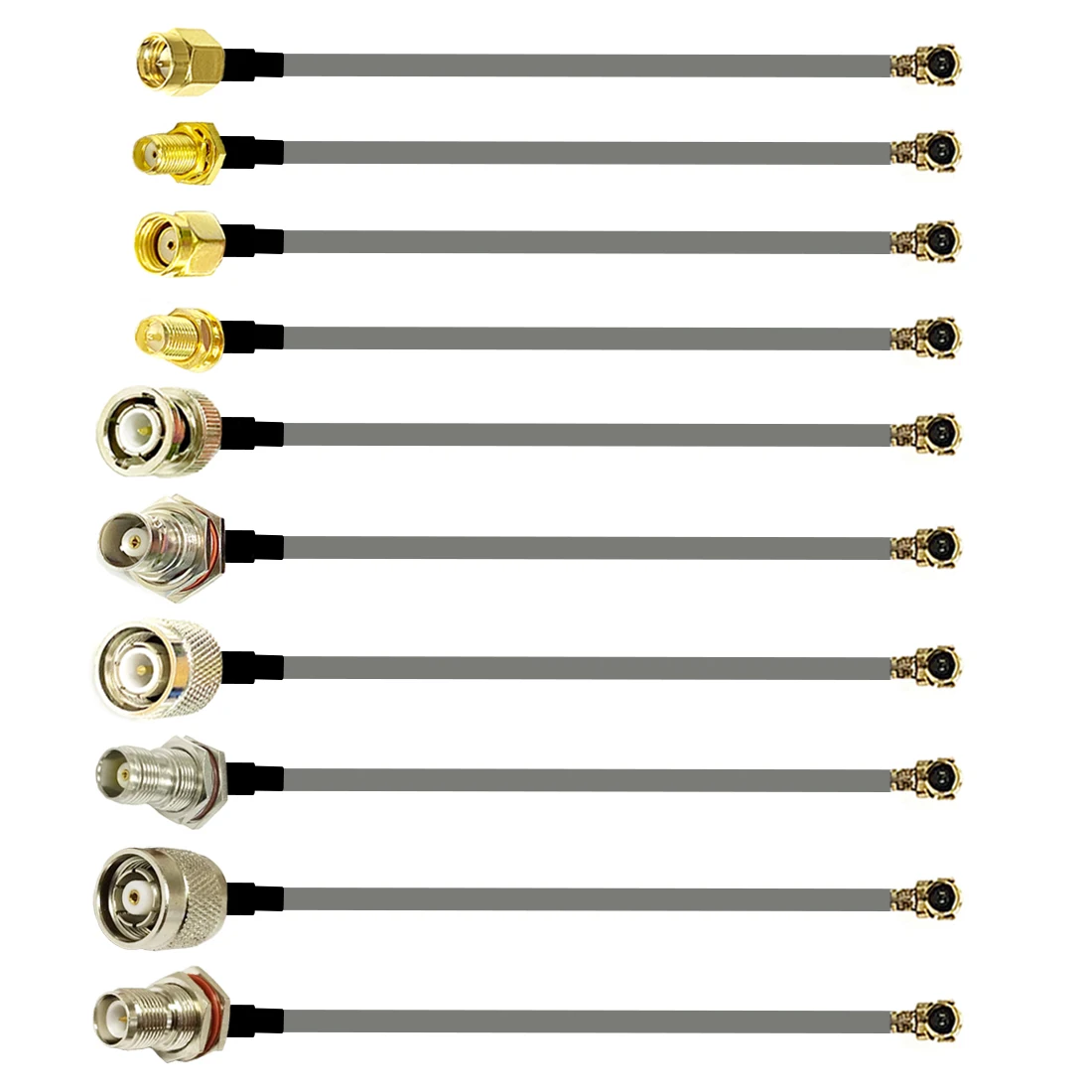 Cabo Pigtail U.FL para SMA/BNC/TNC Macho/Fêmea 1.13mm para Extensão de Placa WiFi PCI e Roteador Sem Fio NOVO Atacado