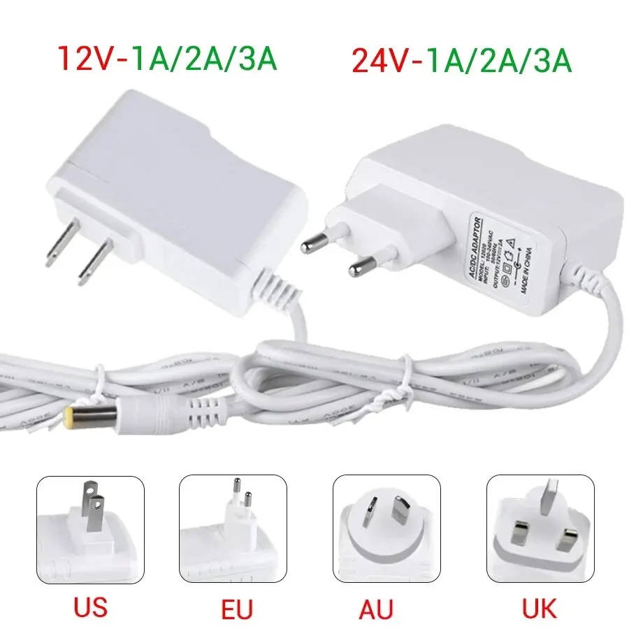 Ac 100-240v para dc 12v 24v 1a 2a 3a led driver transformador 12 volts comutação adaptador de fonte de alimentação conversor carregador para tira led