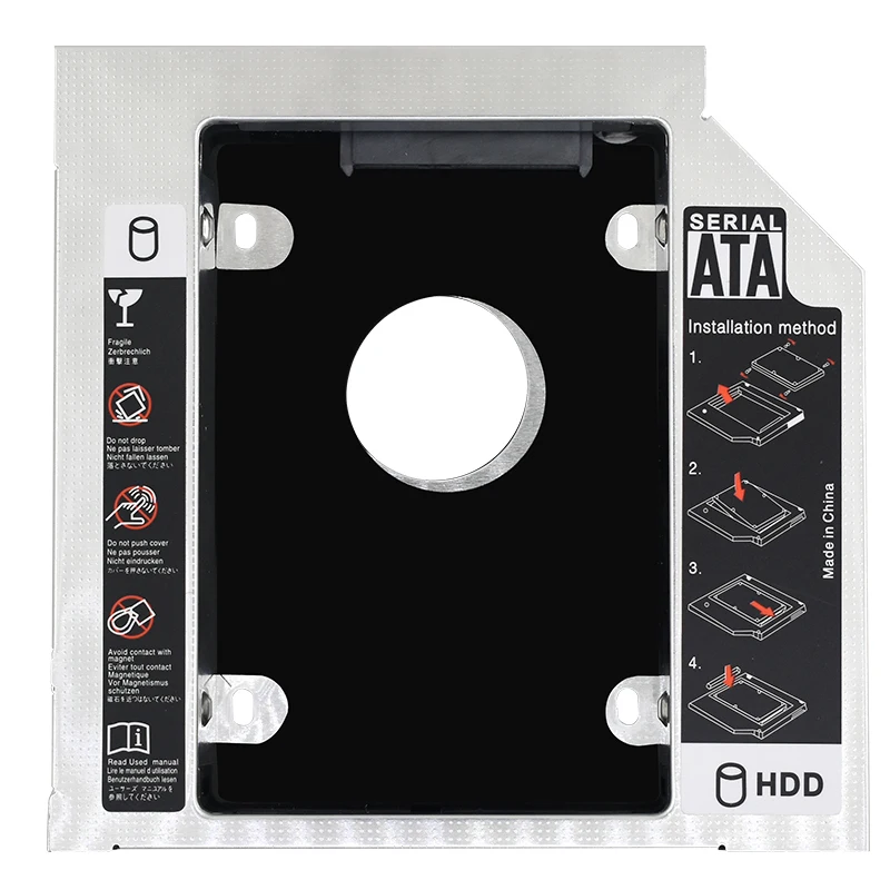 Tishric alumínio 2nd hdd caddy 9.5mm 12.7mm sata 3.0 optibay caixa de disco rígido gabinete adaptador dvd caso 2.5 ssd para portátil