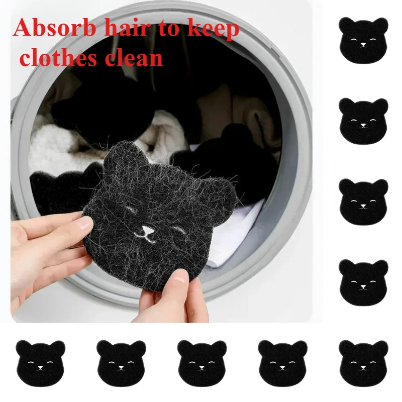 1-20 pçs removedor de pêlos de animais de estimação forma urso bola de lavanderia máquina de lavar coletor de fiapos roupas reutilizáveis sofá gato cão esponja de limpeza de pêlos