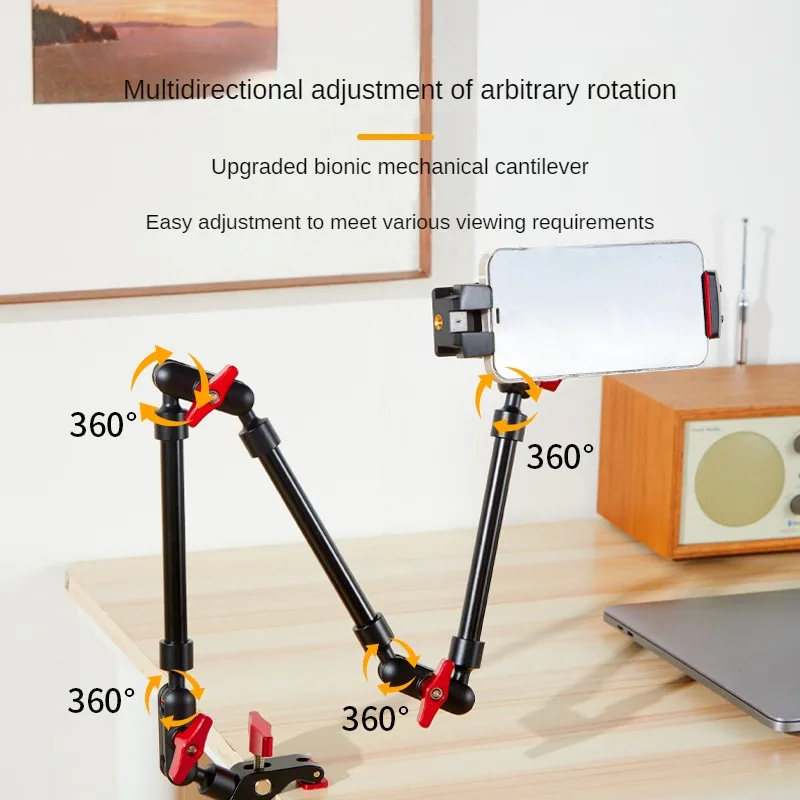 Nova câmera braço mágico com super clipe suporte para smartphone filmadora câmera de ação gopro braçadeira montagem na parede tablet webcam estúdio