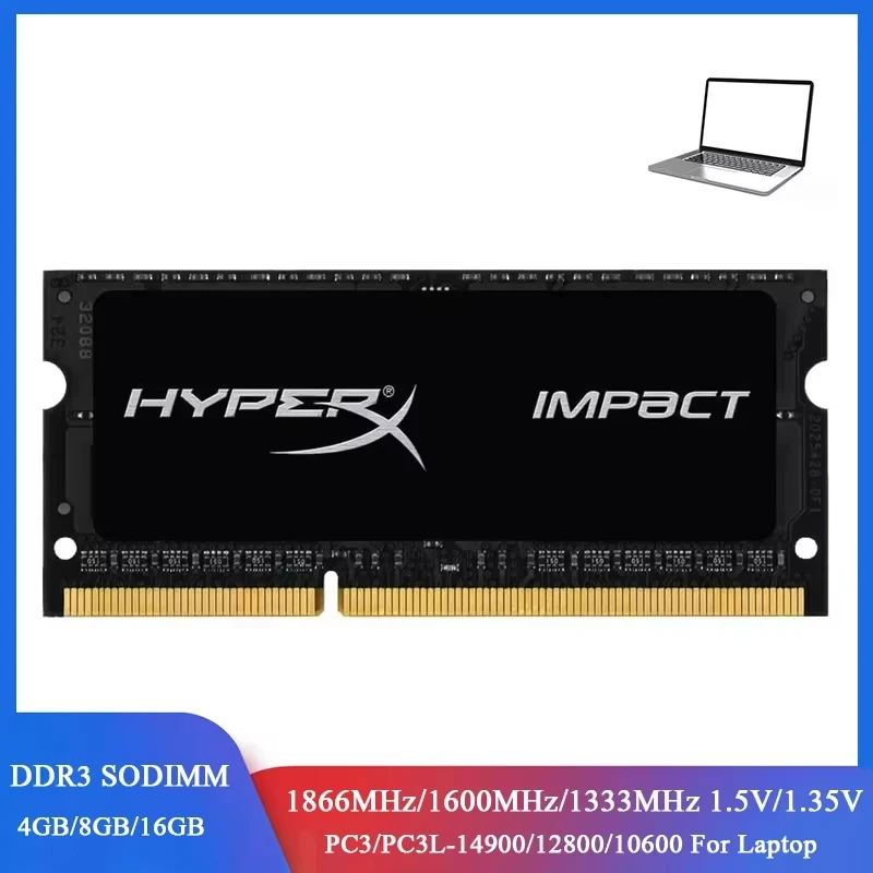 Memória ram ddr3l ddr3 4gb 8gb 16gb 1600 1333 1866mhz memória sodimm PC3-12800 14900 10600 laptop 1.35v 1.5v 204 pinos ram notebook
