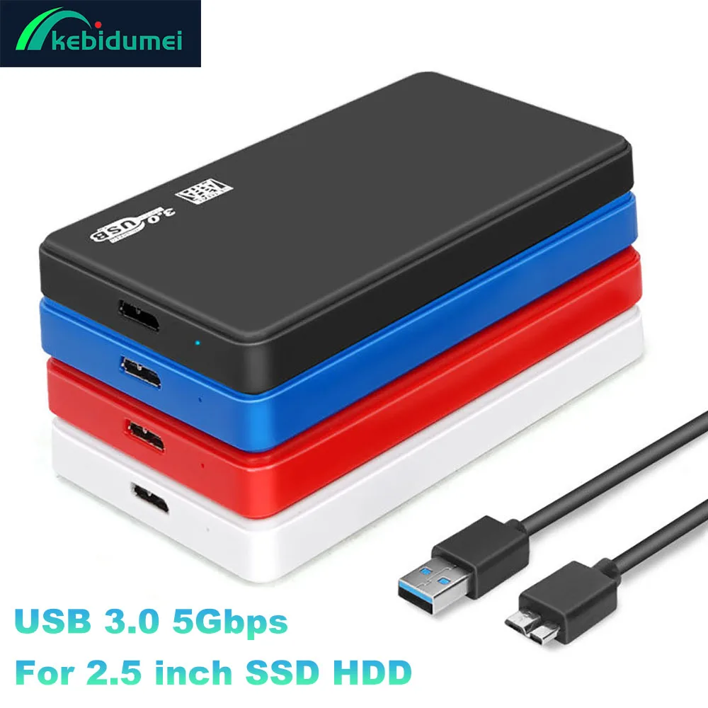 Caixa externa para disco rígido USB 3.0 de 2,5 polegadas SATA SSD com velocidade de transferência de 5Gbps para laptop