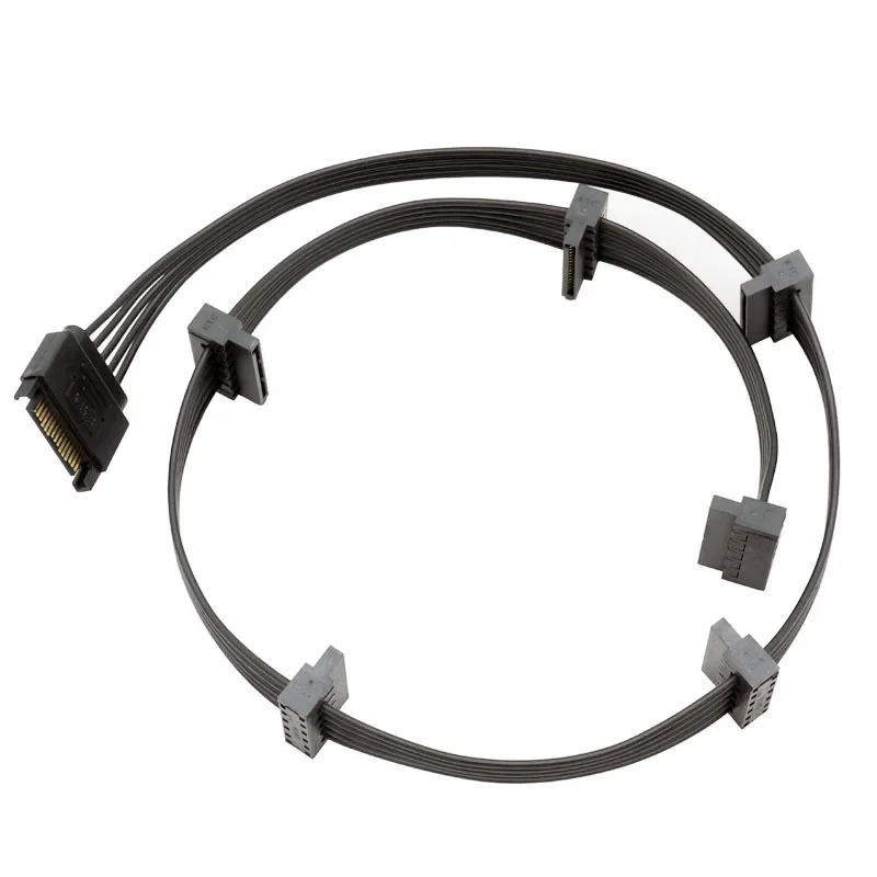 Cabo divisor de fonte de alimentação sata/4pin, 15 pinos, disco rígido, 1 macho para 3/4/5/6 fêmea, cabo de alimentação de extensão para pc diy
