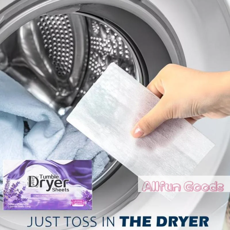 [TG835] Caixa com 40 Folhas Aromatizadas para Secadora - Folhas para Secadora de Roupa, Frescor Duradouro e Papel Antiestático para Secagem de Roupas