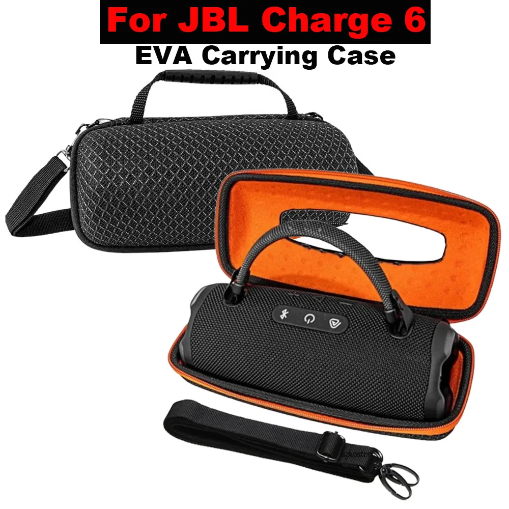 Estojo de Transporte EVA para Caixa de Som Bluetooth Sem Fio JBL Charge 6, Bolsa de Armazenamento Portátil para Viagens ao Ar Livre