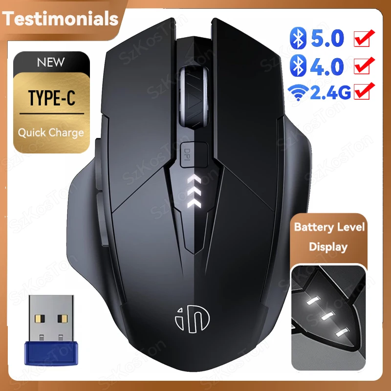 Rato compatível com bluetooth recarregável 2.4g pm6 mouse sem fio escritório mudo suporte pc laptop tablet smartphone universal
