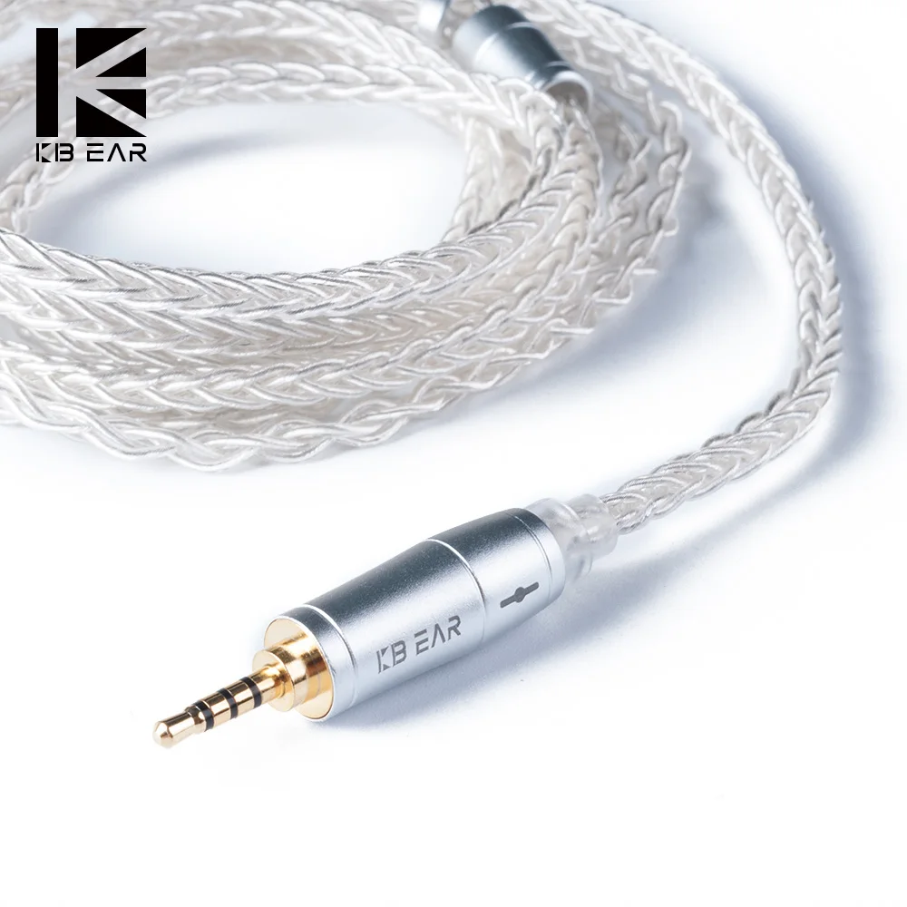 Kbear 8 núcleo atualizado prata com fio fone de ouvido cabo 2pin/mmcx/qdc gaming fones de ouvido para kz ks1 ks2 tri meteor iems Kbear 8 núcleo atualizado prata com fio fone de ouvido cabo 2pin/mmcx/qdc gaming fones de ouvido para kz ks1 ks2 tri meteor iems