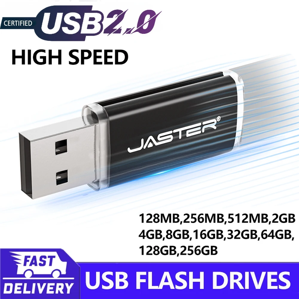 Pen Drives USB de Alta Velocidade por Atacado Direto da Fábrica: 4GB USB 2.0, 8GB, 16GB, 32GB, 128MB, 256MB, 512MB, 2GB - Memória Flash
