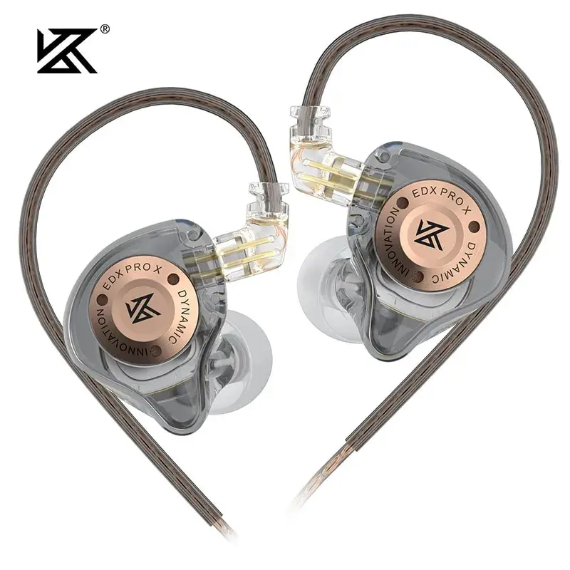 KZ EDX PRO X Fones de ouvido com fio HIFI Estéreo Bass Music Fones de ouvido esportivos com cancelamento de ruído para jogos