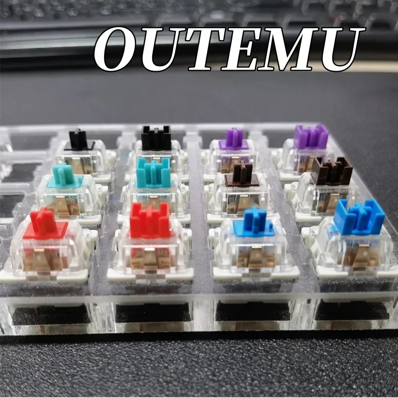 Outemu Eixo do teclado mecânico, Interruptor à prova de poeira para gamer, Axis Clicky Linear Tactile Silent Switches