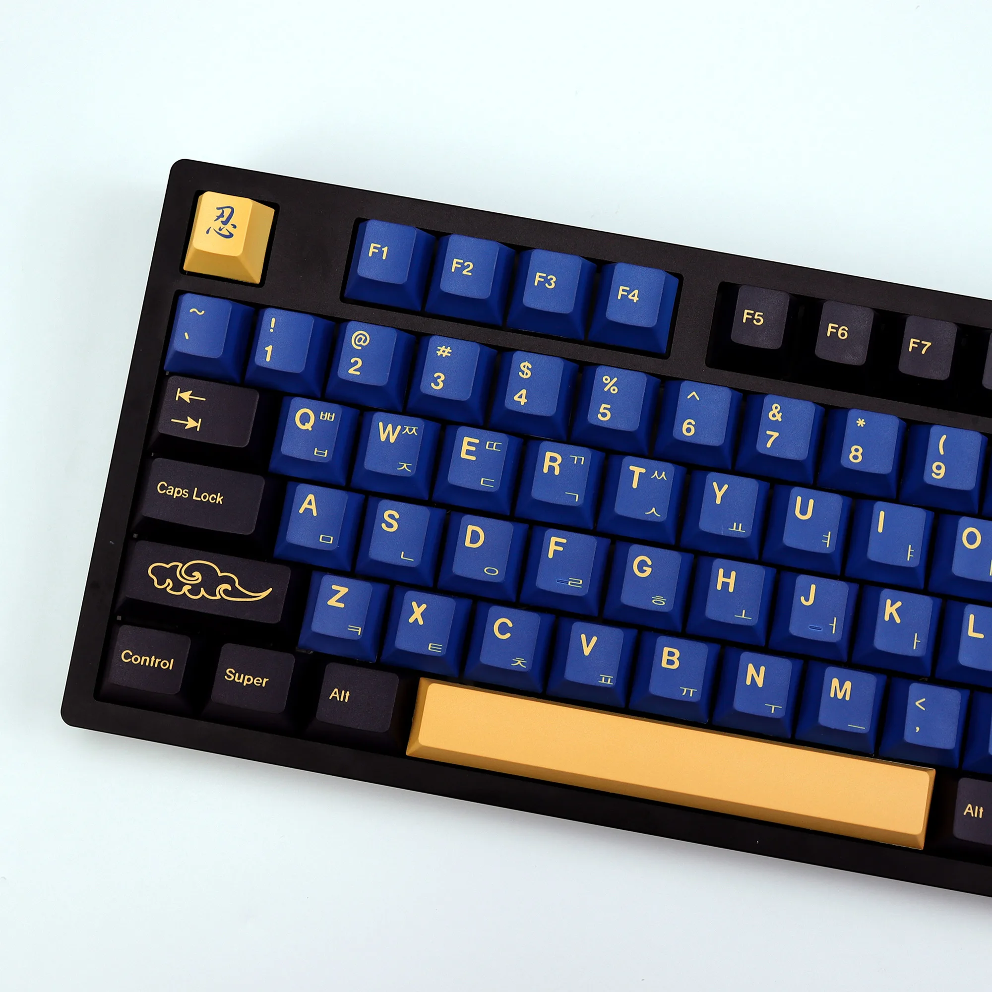 Kbdiy retro gmk azul samurai keycap coreano cereja alice espaço dividido pbt keycaps personalizado para aula f75 60 teclado mecânico gamer