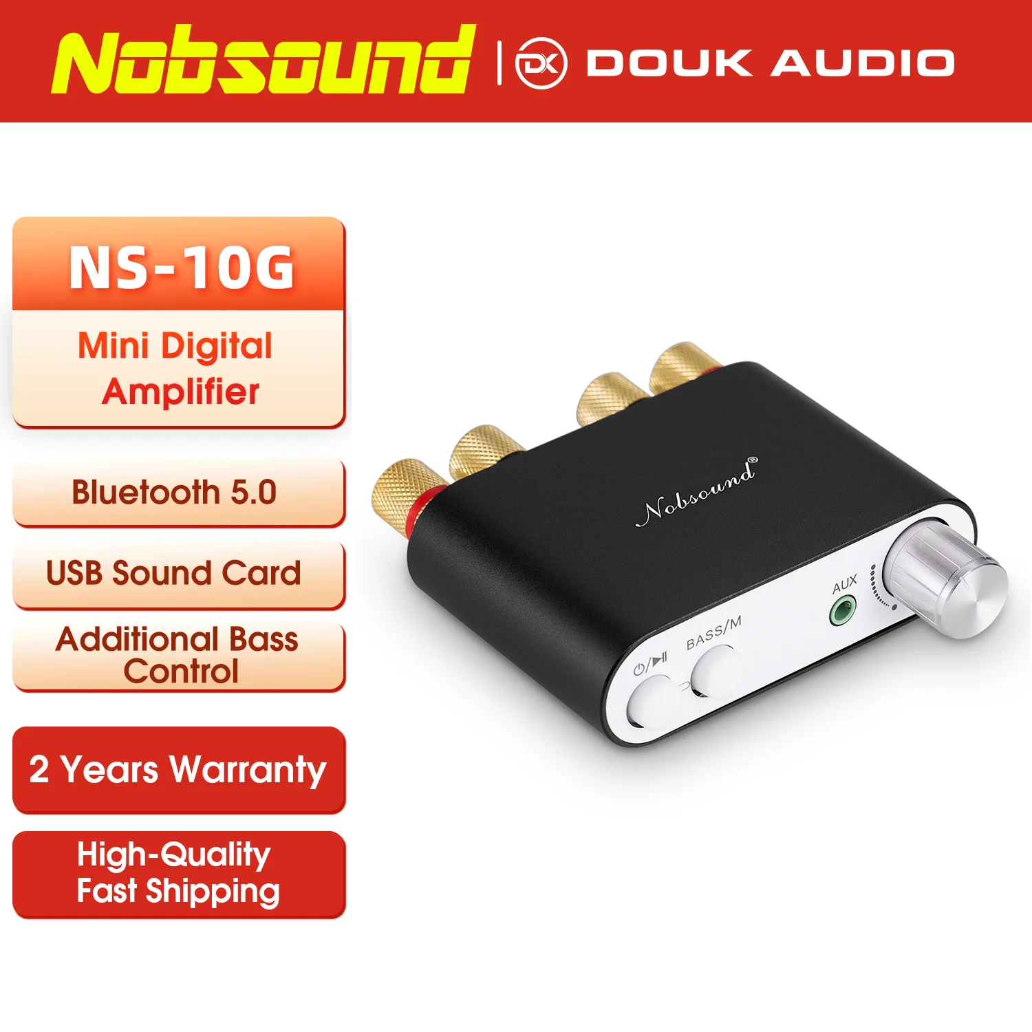 Nobsound NS-10G TPA3116 Bluetooth 5.0 Mini Amplificador Digital Estéreo HiFi Home Audio Power Amp Receptor de Áudio USB DAC 50W + 50W Nobsound NS-10G TPA3116 Bluetooth 5.0 Mini Amplificador Digital Estéreo HiFi Home Audio Power Amp Receptor de Áudio USB DAC 50W + 50W