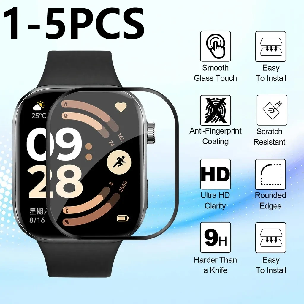 1-5PCS Películas Protetoras de Tela para Redmi Watch 6 Watch5 Active Lite HD Transparente Anti-Risco para Redmi Smartwatch