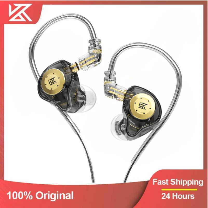 Fones de Ouvido KZ EDX PRO com Fio, HIFI Estéreo, Graves Potentes, Cabo para Música, Fones de Ouvido Intra-Auriculares para Esportes, Redução de Ruído, Fones de Ouvido para Jogos.