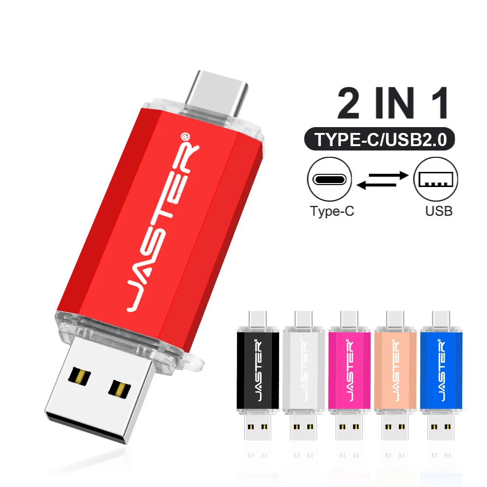 Jaster pendrive tipo c otg usb flash drive 128gb 64gb 32gb 16gb 8gb 4gb memória vara 2.0 pendrive de alta velocidade para dispositivo tipo-c