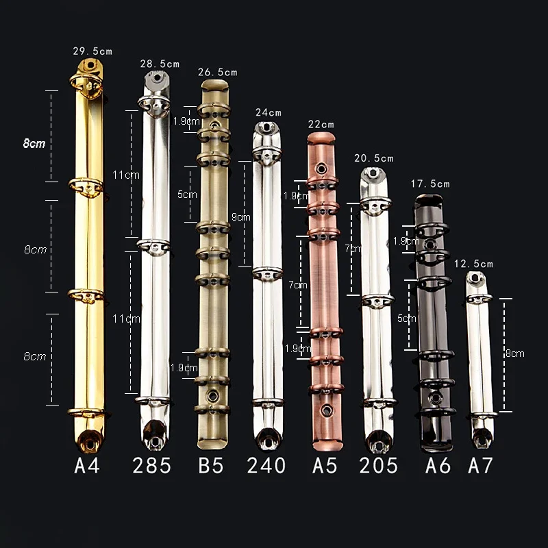 Clipes de pasta de anel de metal a4 a5 b5 a6, clipes de ligação de folhas soltas para notebook, material escolar de escritório, diâmetro 2cm