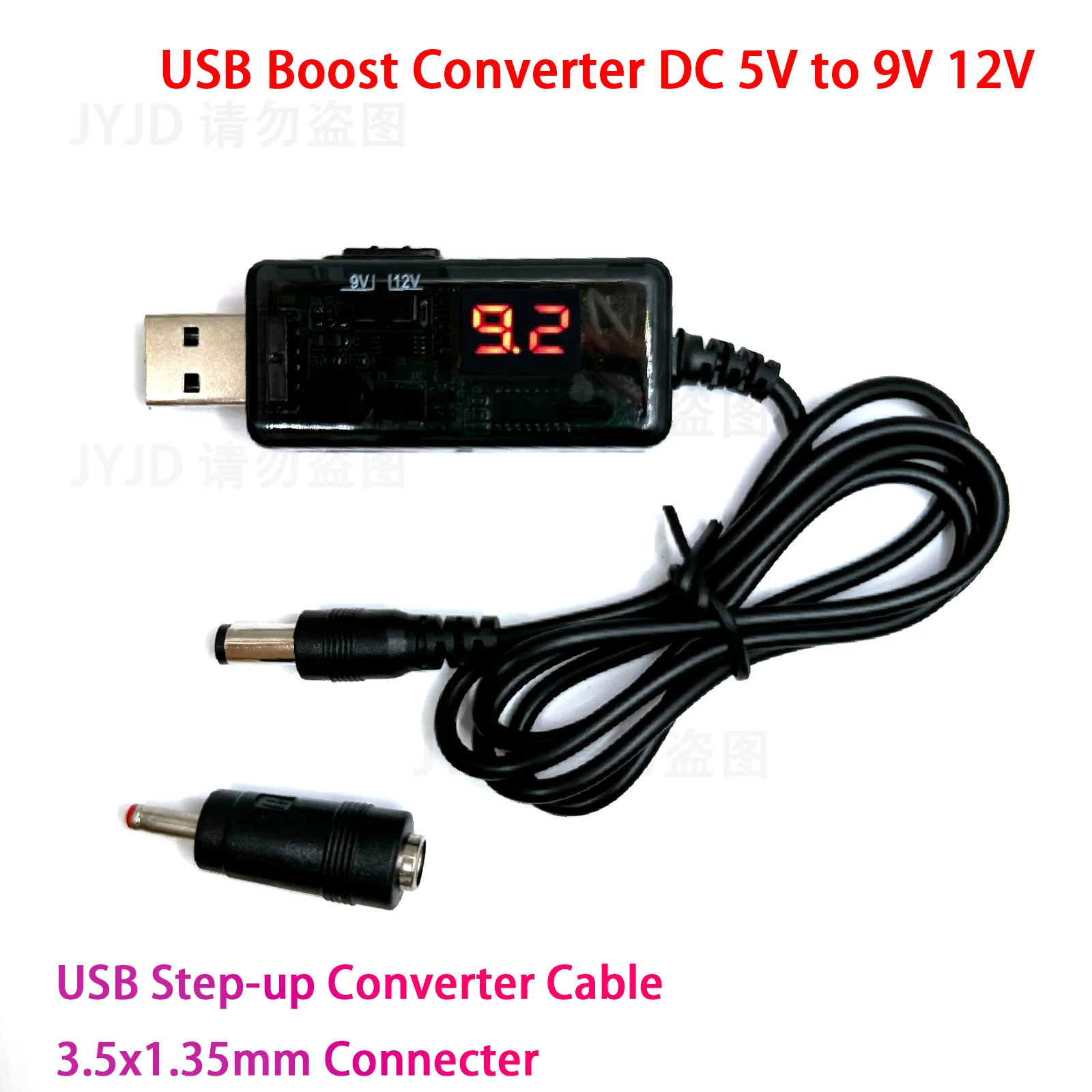 Conversor de impulso usb dc 5v para 9v 12v cabo conversor usb intensificador 3.5x1.35mm conector para fonte de alimentação/carregador/conversor de energia
