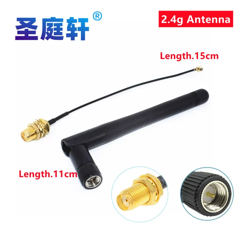 Antena aérea 2.4ghz 3dbi wifi 2.4g, SMA-KY, roteador sem fio macho + 17cm pci u. fl ip para SMA-KY, esp8266 esp32 cabo trança macho