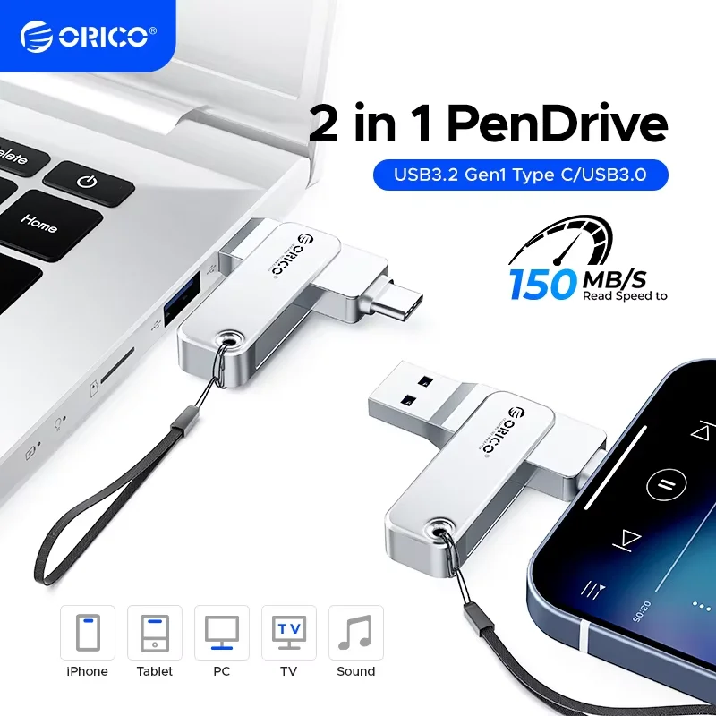 Orico 128gb usb c flash drive duplo usb 3.2 unidade flash tipo c + usb a portátil tipo-c unidade flash 2-em-1 USB-C unidade de polegar Orico 128gb usb c flash drive duplo usb 3.2 unidade flash tipo c + usb a portátil tipo-c unidade flash 2-em-1 USB-C unidade de polegar