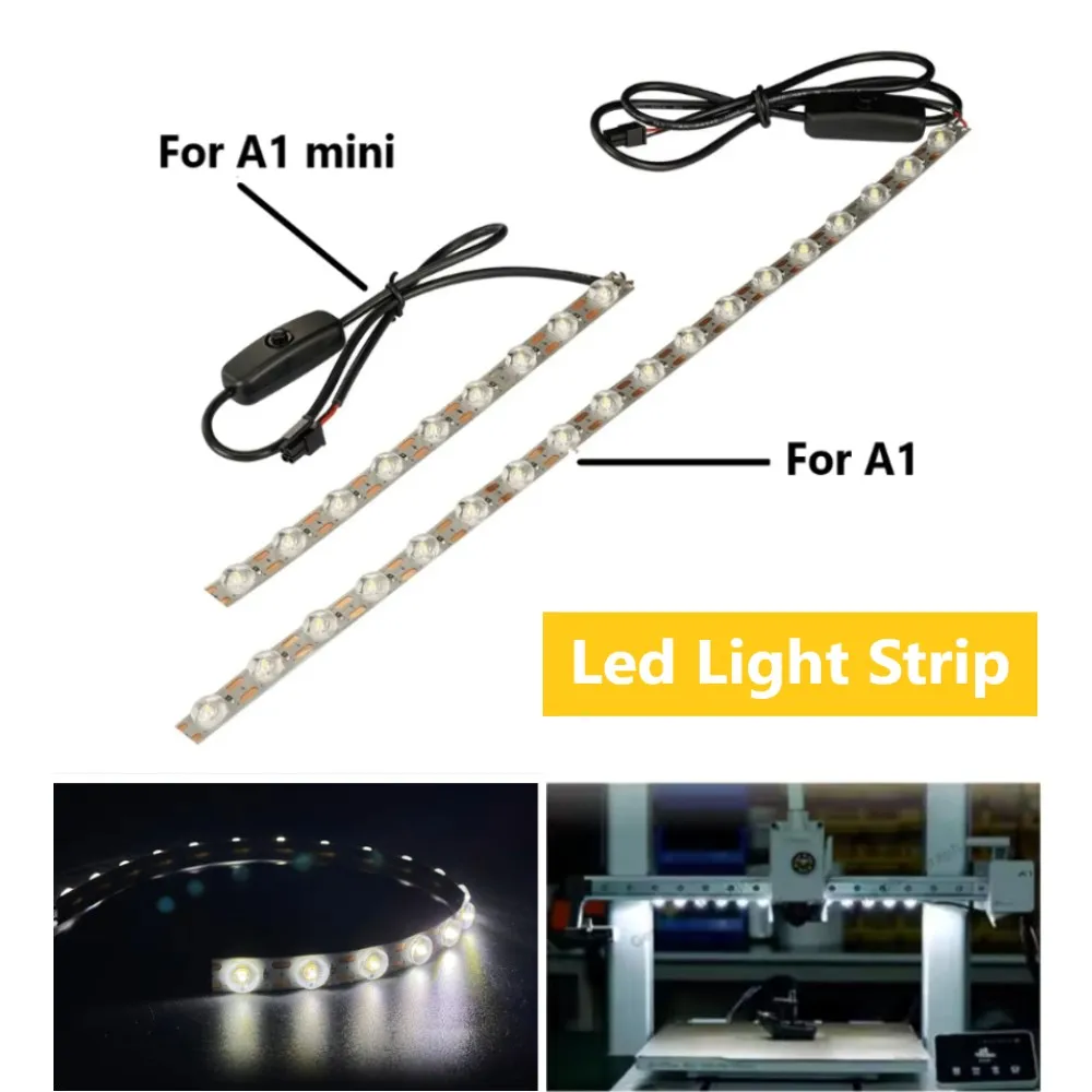 Atualizar tira de luz led para bambu lab a1/a1mini ra95 luz de preenchimento 24v luz branca super brilhante para bambulab acessórios impressora 3d