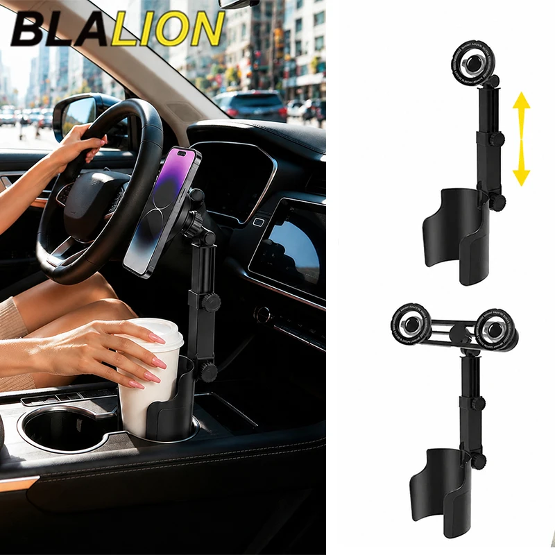 Suporte Magnético Universal para Celular BLALION 2-em-1 Multifuncional com Suporte para Copos para Acessórios de Carro