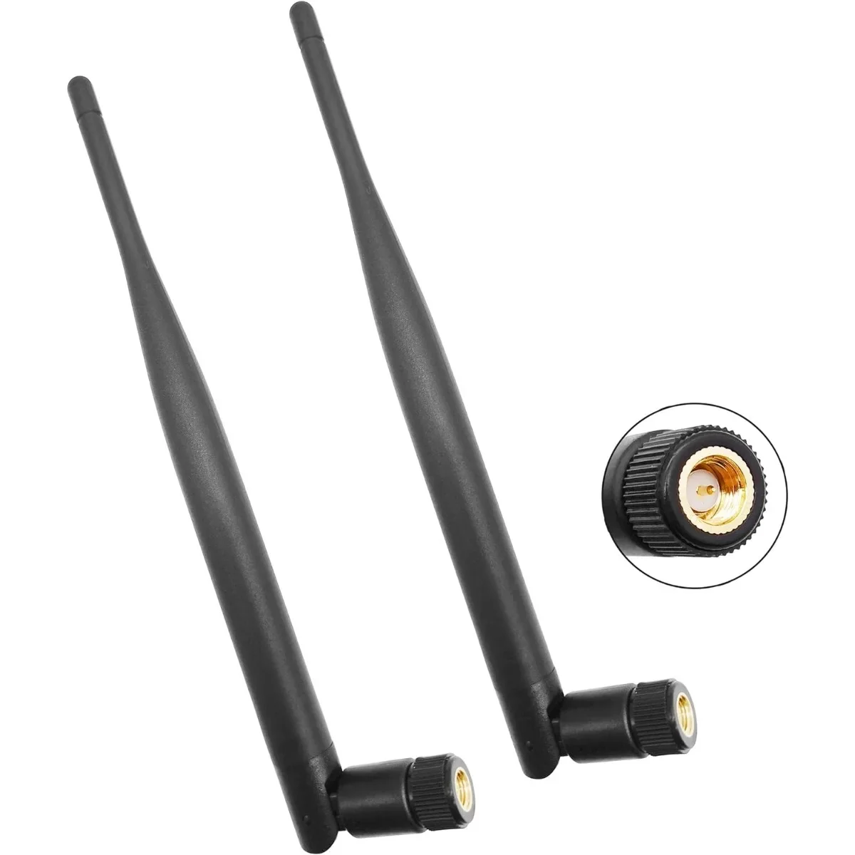 Antena de Borracha Omnidirecional, Dobrável, WiFi, Bluetooth, Aérea, Alto Ganho, 6dBi, SMA Macho, Roteador Sem Fio, 2.4G, 5.8G, 2Pcs