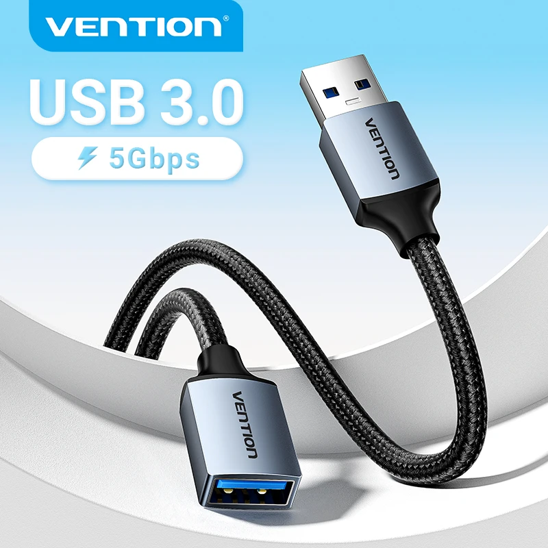 Vention-Cabo de Extensão USB, macho para fêmea, 3.0, 2.0, cabo extensor para PS4, Xbox, Smart TV, PC