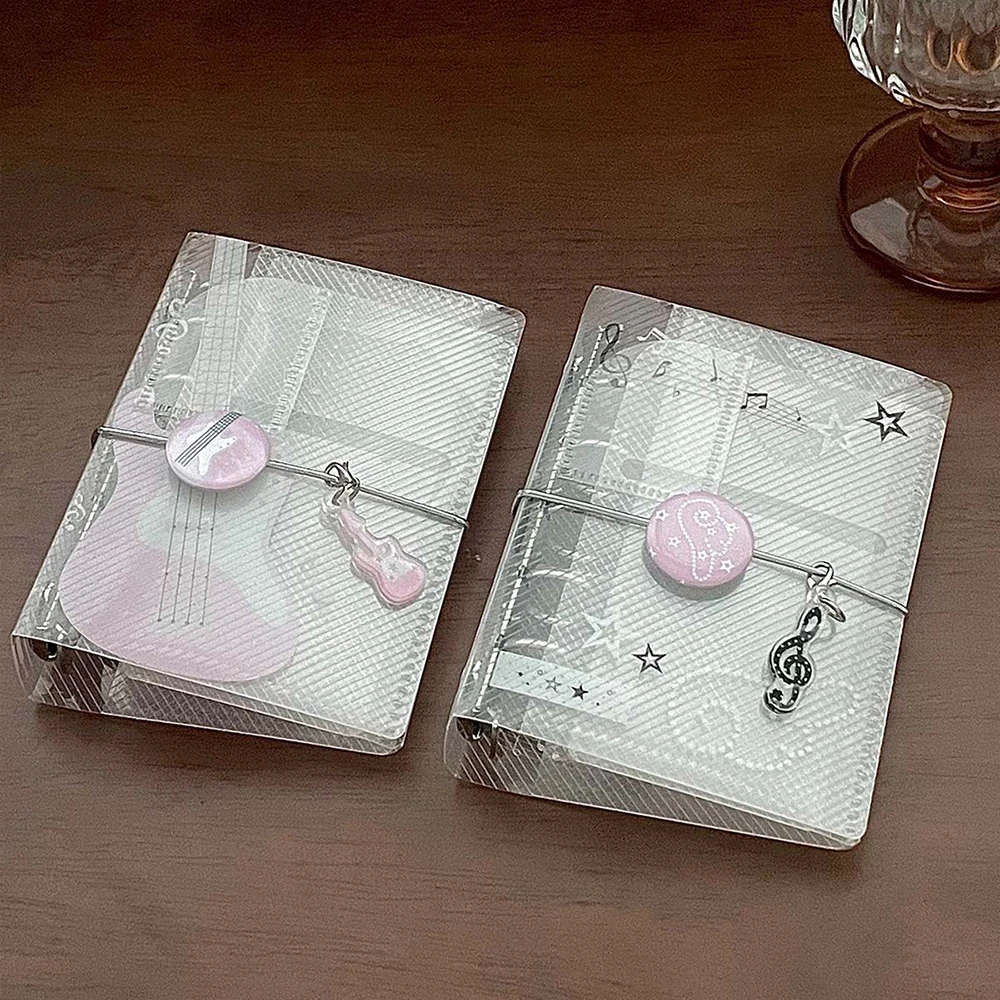Caderno de Anotações Tamanho M5 com Tema Musical, PP Twill Tri-Fold com Fecho de Laço, Álbum de Fotos, Organizador de Cartões, Planejador Portátil