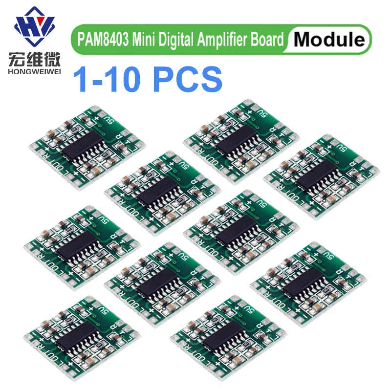 1/5/10 pces 2.5-5v pam8403 mini placa amplificador de áudio digital 2x3w pam8403a classe d módulo de alto-falante fonte de alimentação usb 2.5 a 5v